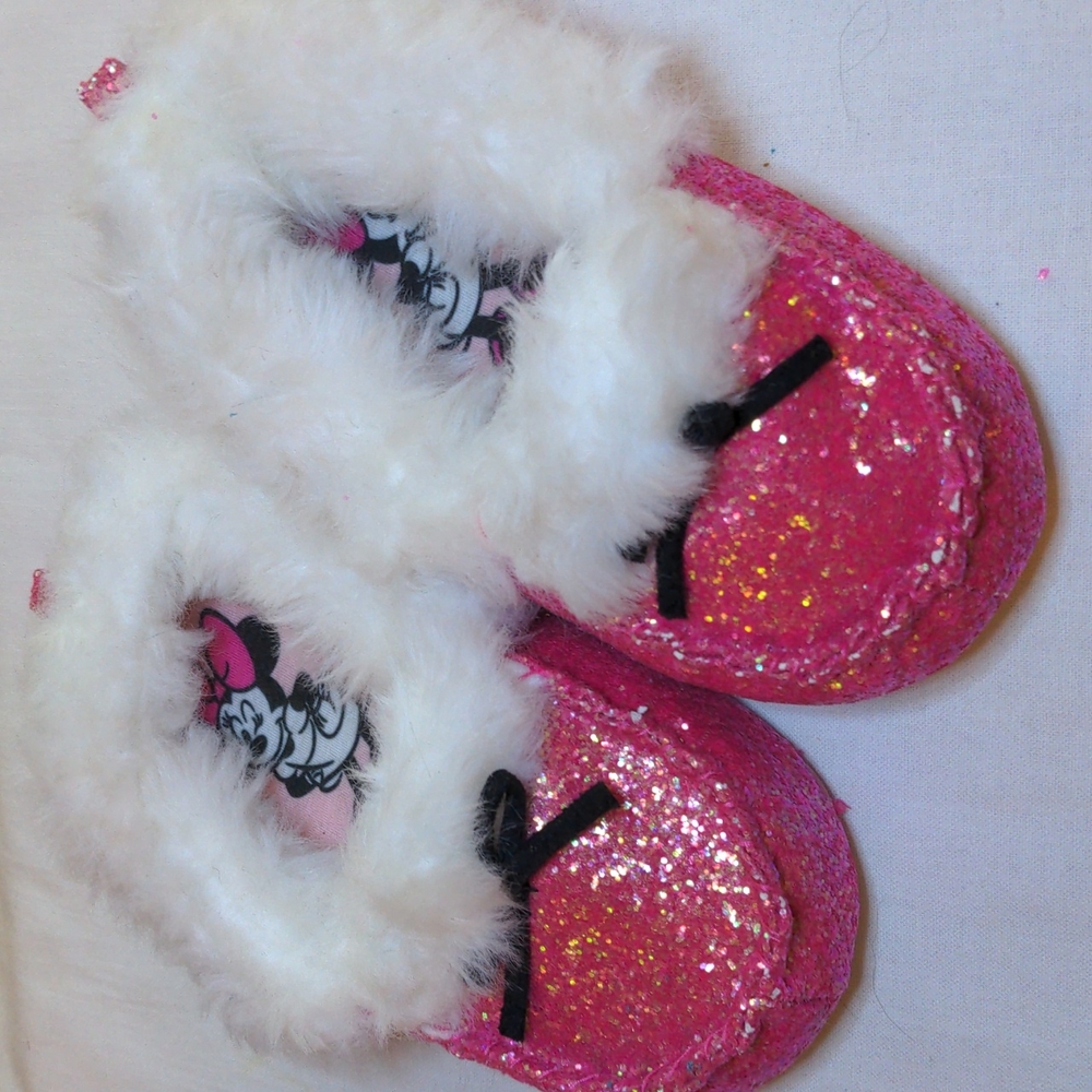 Disney Minnie Mouse pink sparkle slippers
